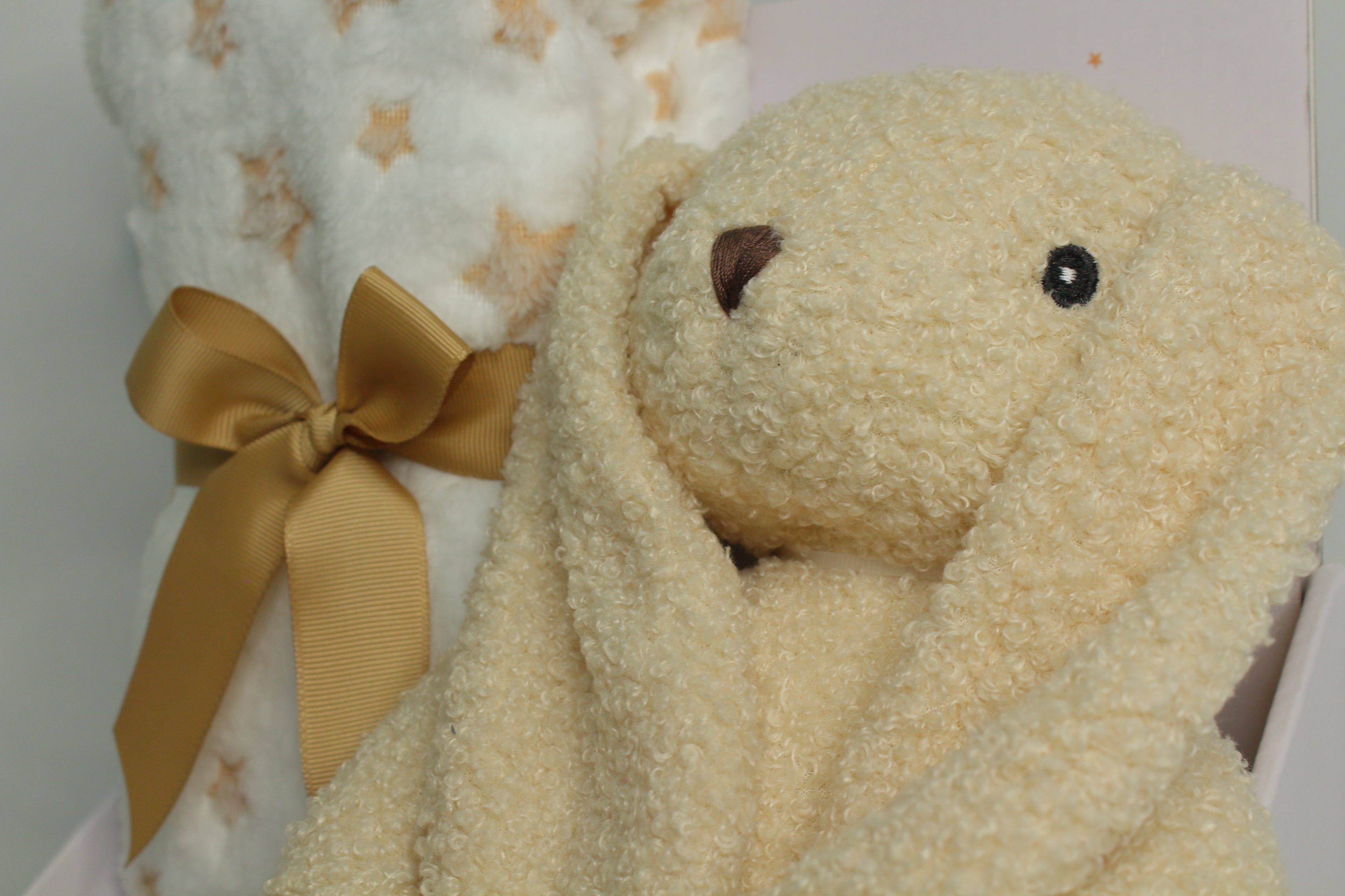 Presente manta e peluche bege