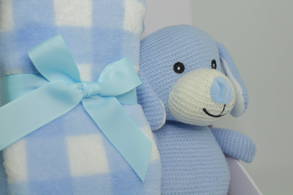 Presente manta e cão de peluche